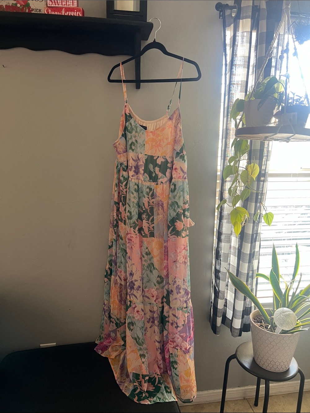 Lane Bryant Pastel Floral Patchwork Maxi Slip Dress